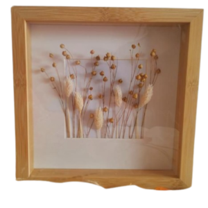 Dried flowers in frame