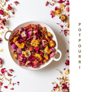 Fragrant Potpourri Made form Colorful Bright Dried Flowers