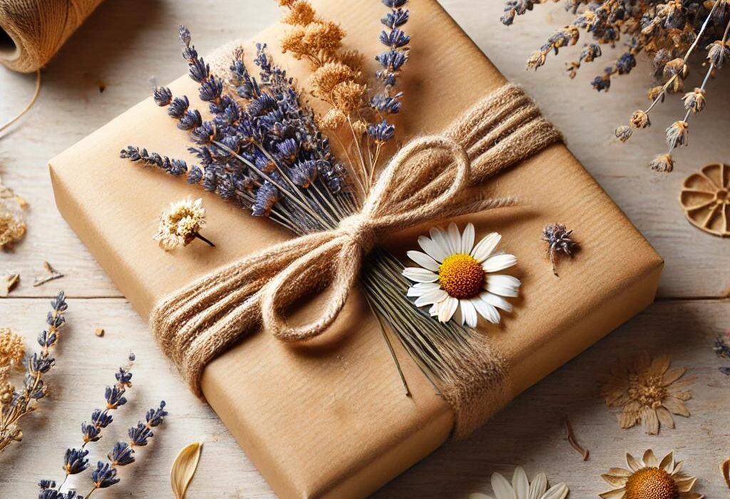 Gift Wrapping with Dried Flowers