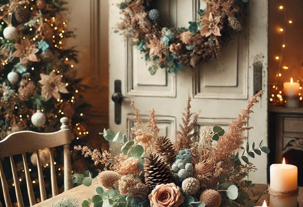 Christmas & New Year decor ideas with dried flowers