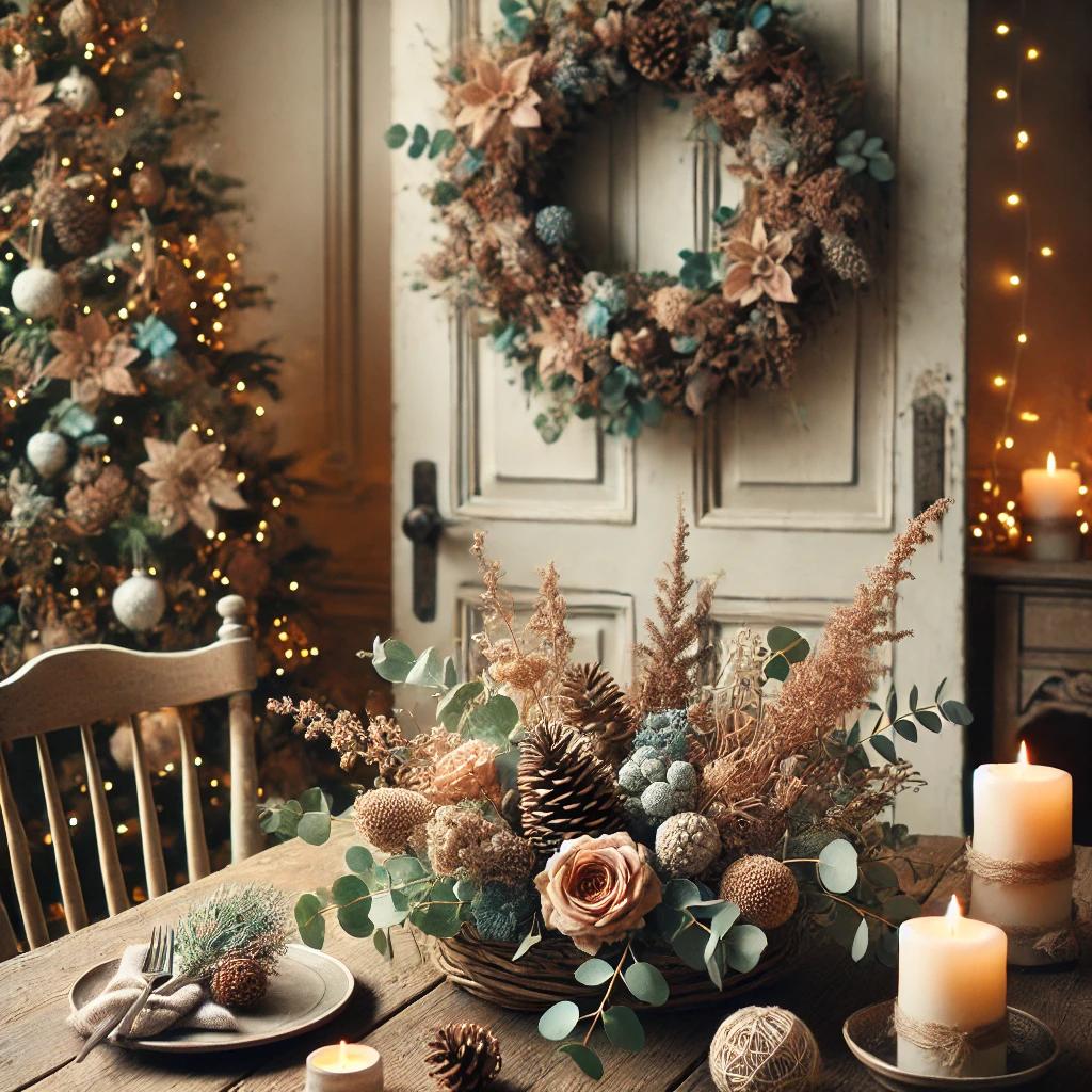 Christmas & New Year decor ideas with dried flowers