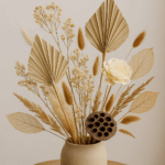 Dried flower arrangement in vase